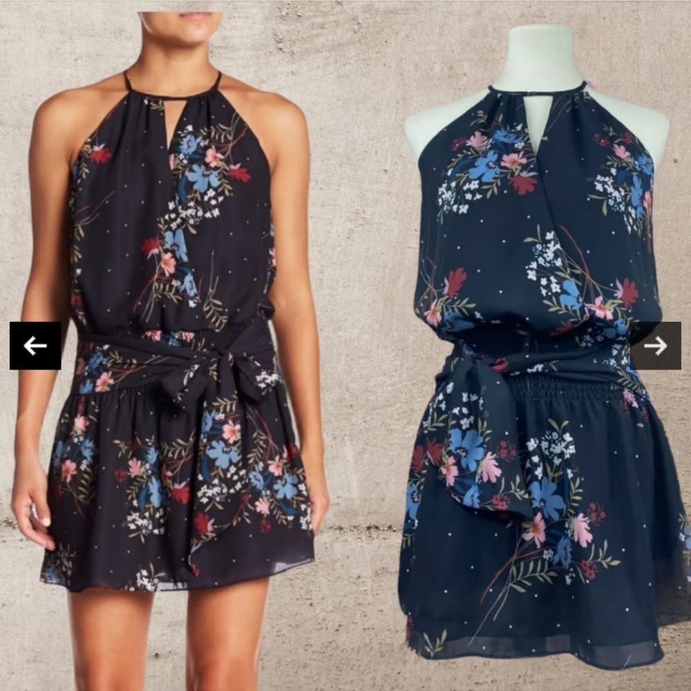 Parker Tie Front Floral Dress Large
